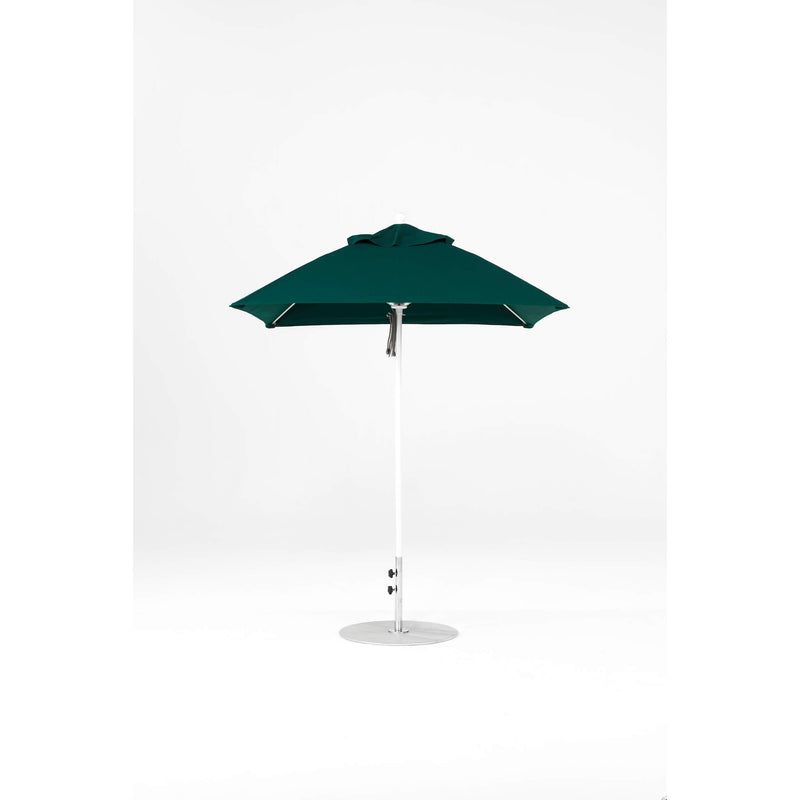 6.5 Ft Square Frankford Patio Umbrella- Pulley Lift- Matte White Frame