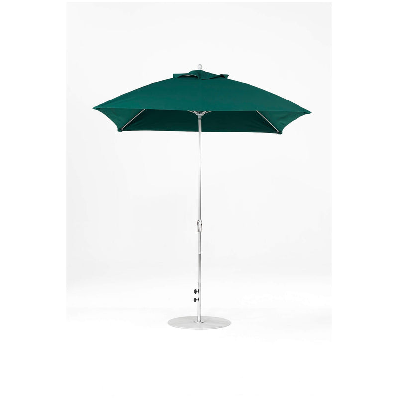 7.5 Ft Square Frankford Patio Umbrella- Crank Lift- Polished Silver Anodized Frame