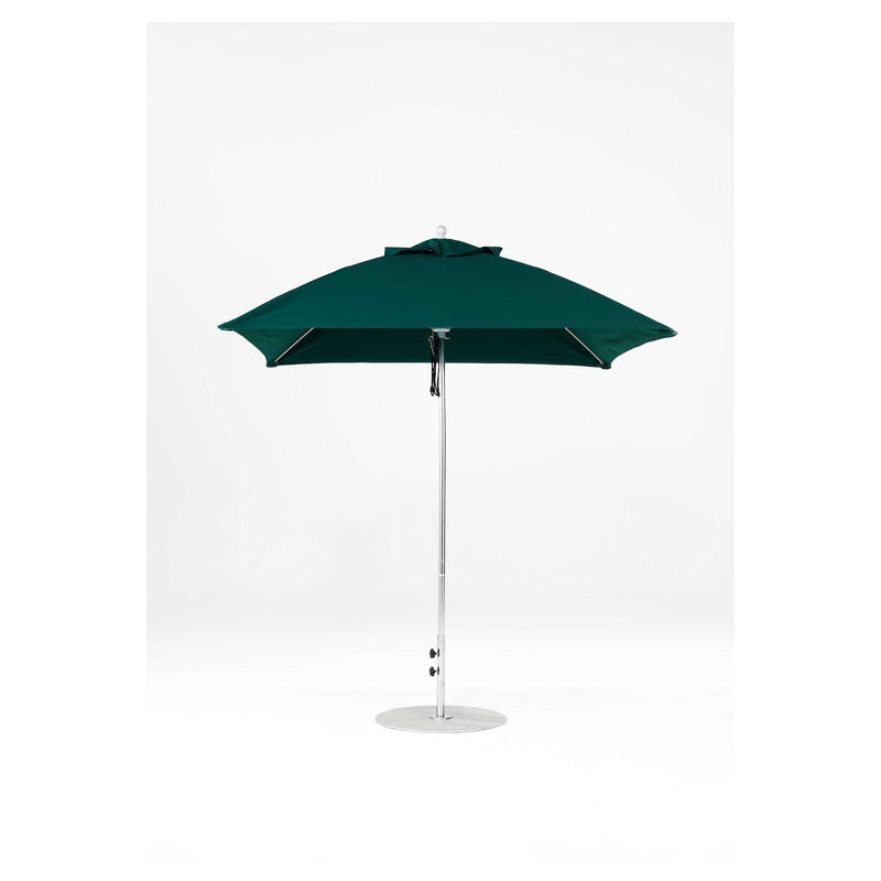 7.5 Ft Square Frankford Patio Umbrella- Pulley Lift- Matte Silver Frame