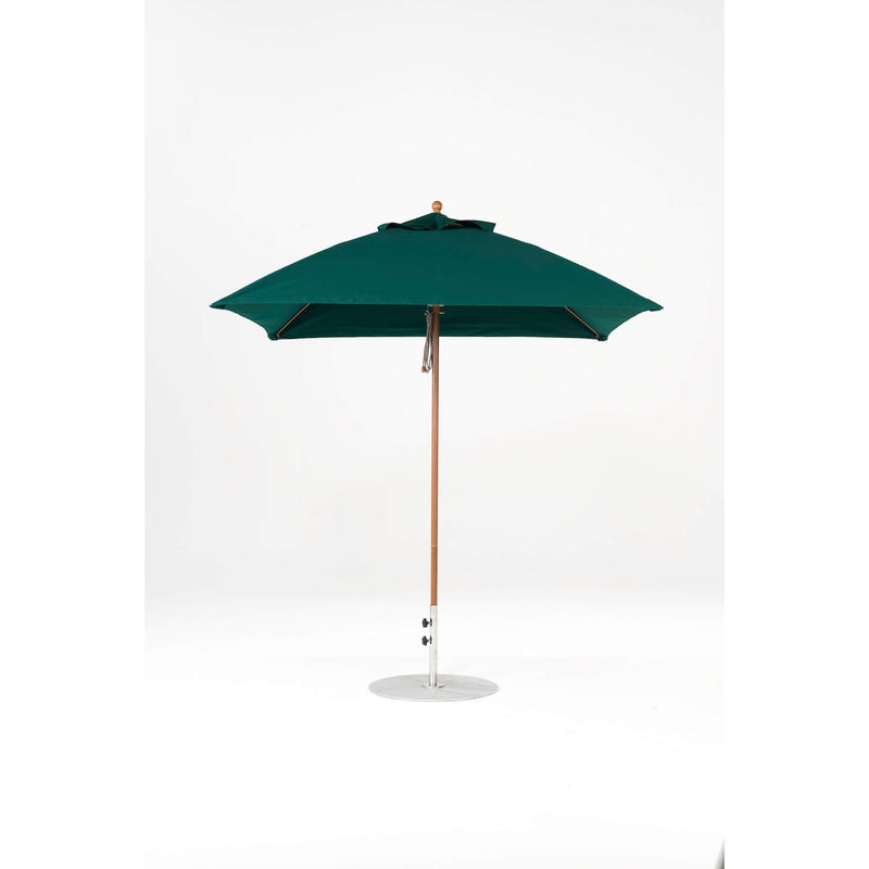 7.5 Ft Square Frankford Patio Umbrella- Pulley Lift- Wood Grain Frame