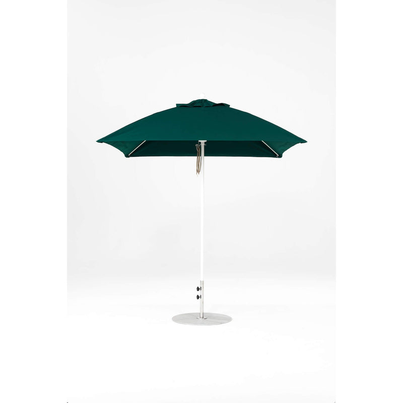 7.5 Ft Square Frankford Patio Umbrella- Pulley Lift- Matte White Frame