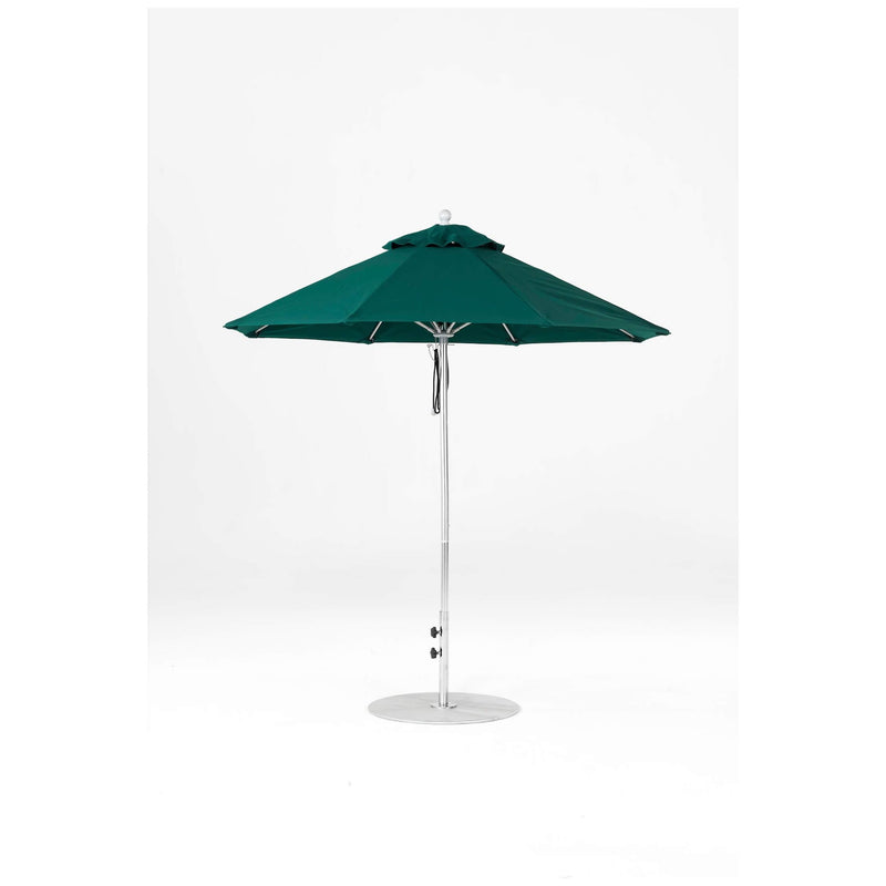 9 Ft Octagonal Frankford Patio Umbrella- Pulley Lift- Polished Silver Anodized Frame