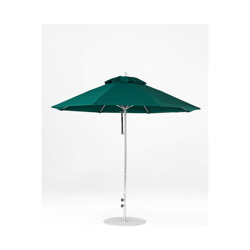 9 Ft Octagonal Frankford Patio Umbrella- Pulley Lift- Matte Silver Frame