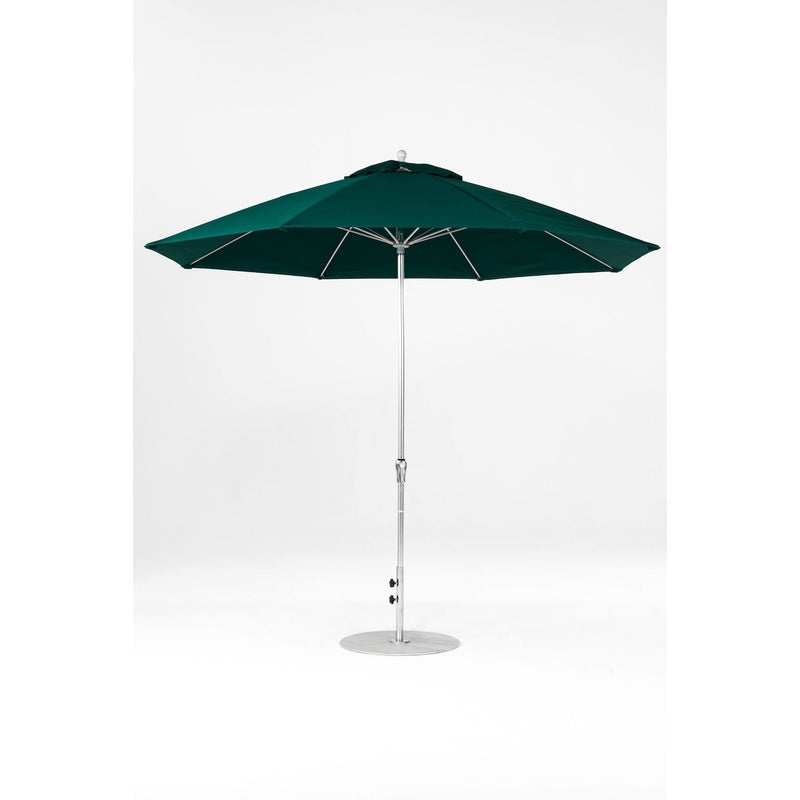 11 Ft Octagonal Frankford Patio Umbrella- Crank Lift- Polished Silver Anodized Frame
