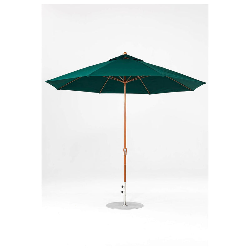 11 Ft Octagonal Frankford Patio Umbrella- Crank Lift- Wood Grain Frame