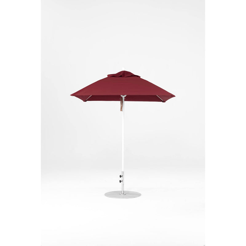 6.5 Ft Square Frankford Patio Umbrella- Pulley Lift- Matte White Frame