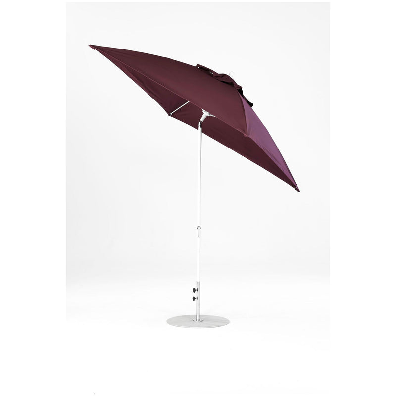 7.5 Ft Frankford Square Patio Umbrella- Crank Auto-Tilt- Matte White Frame