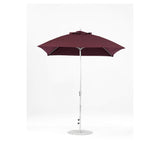 7.5 Ft Square Frankford Patio Umbrella- Crank Lift- Polished Silver Anodized Frame