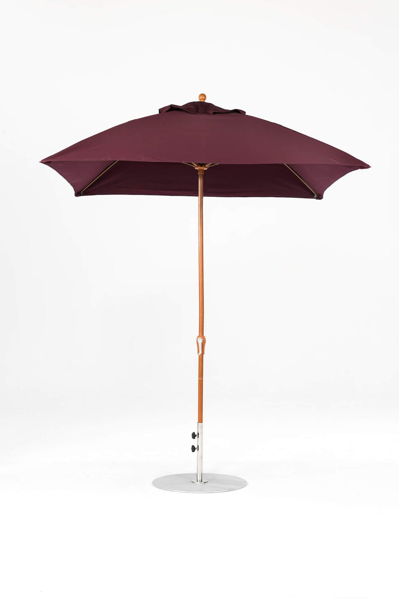 7.5 Ft Square Frankford Patio Umbrella- Crank Lift- Wood Grain Frame