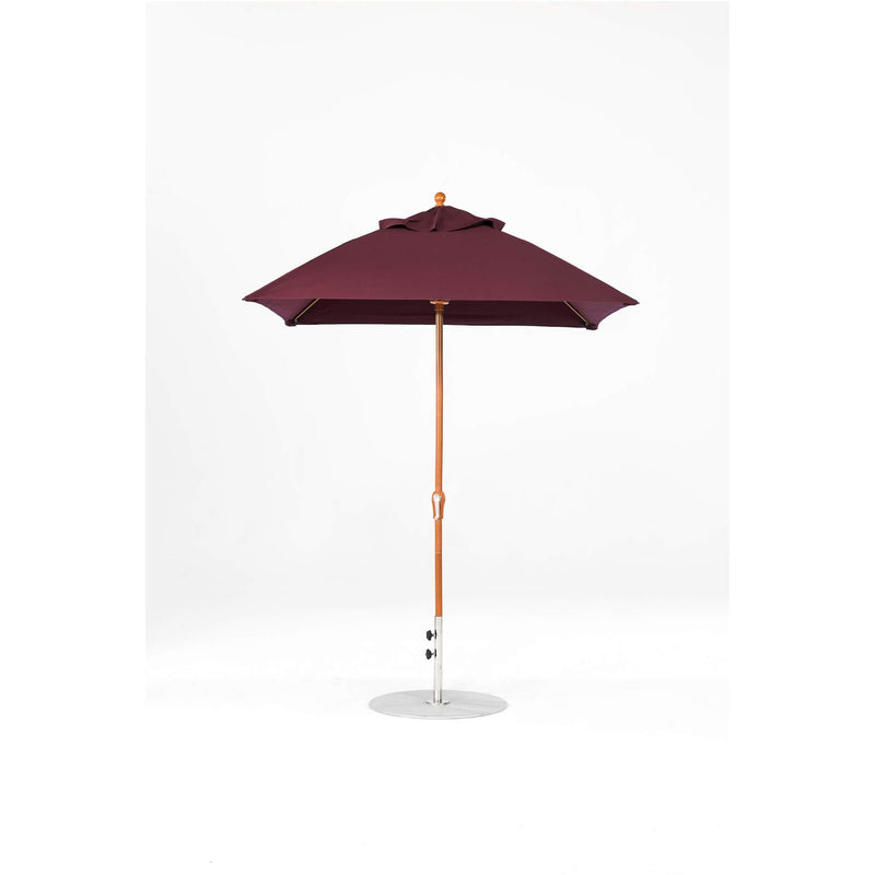 6.5 Ft Square Frankford Patio Umbrella- Crank Lift- Wood Grain Frame