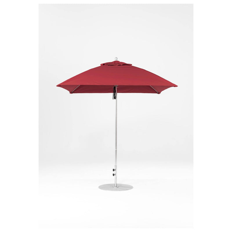 7.5 Ft Square Frankford Patio Umbrella- Pulley Lift- Matte Silver Frame