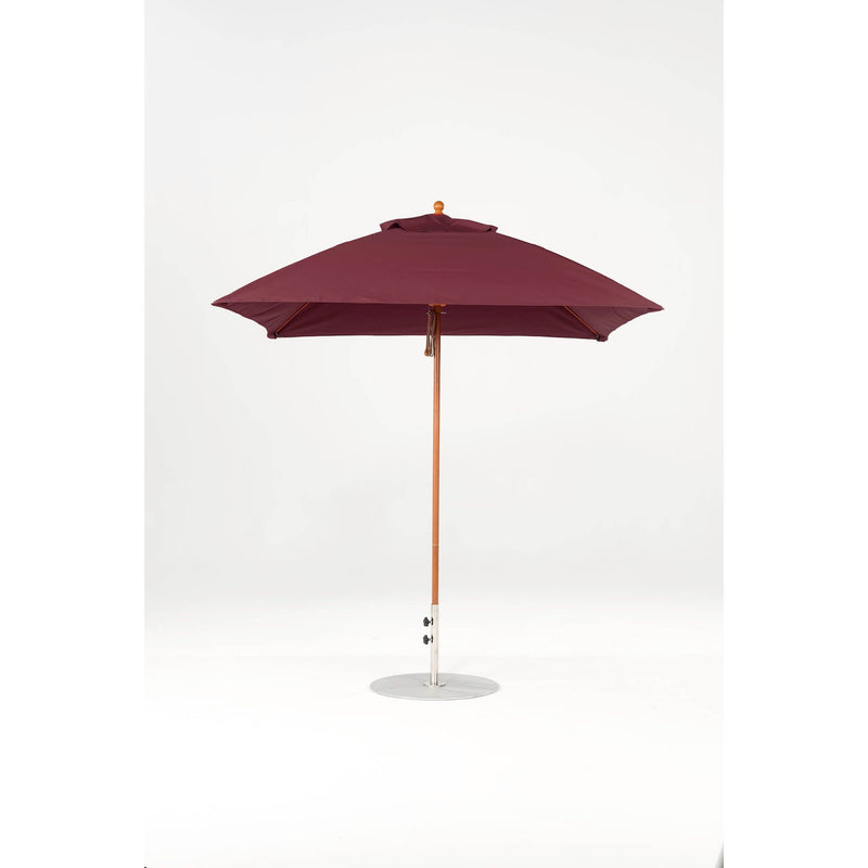 7.5 Ft Square Frankford Patio Umbrella- Pulley Lift- Wood Grain Frame