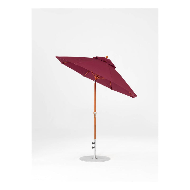 7.5 Ft Octagonal Frankford Patio Umbrella- Crank Auto-Tilt- Wood Grain Frame