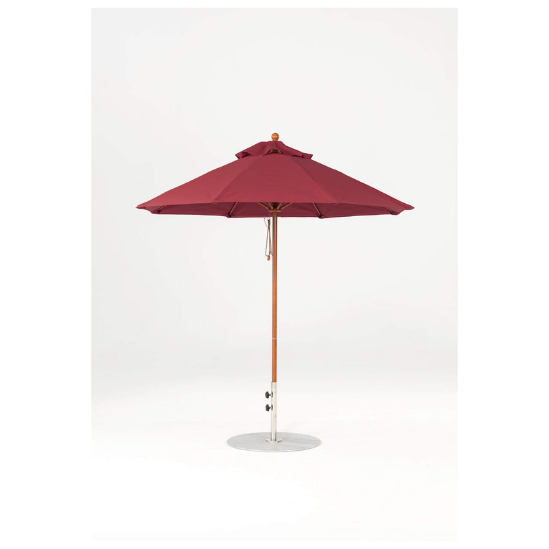 7.5 Ft Octagonal Frankford Patio Umbrella- Pulley Lift- Wood Grain Frame