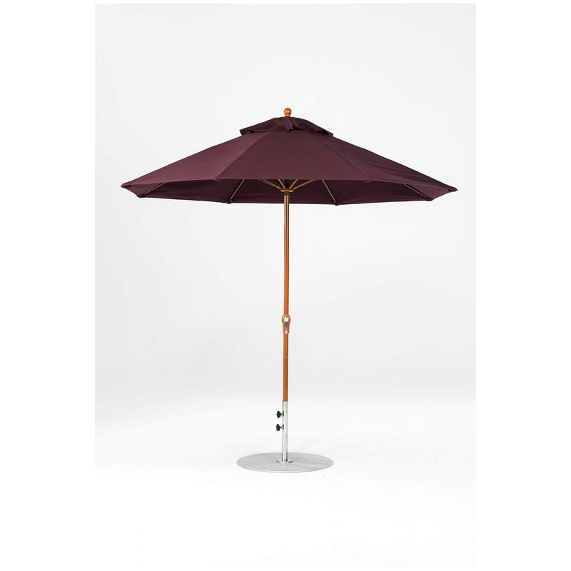 9 Ft Octagonal Frankford Patio Umbrella- Crank Lift- Wood Grain Frame