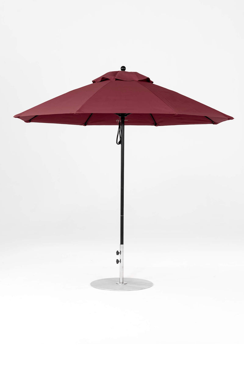9 Ft Octagonal Frankford Patio Umbrella- Pulley Lift- Matte Black Frame