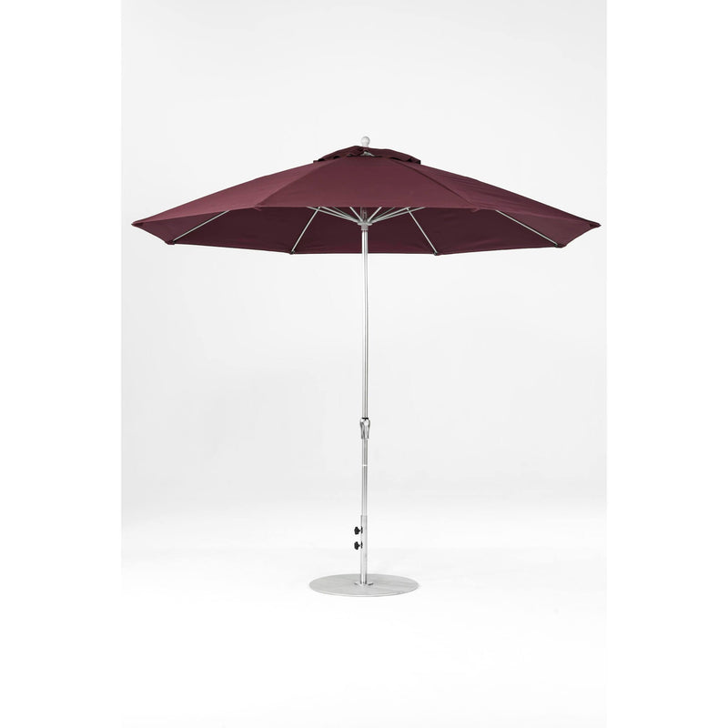 11 Ft Octagonal Frankford Patio Umbrella- Crank Lift- Polished Silver Anodized Frame
