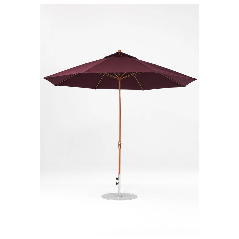 11 Ft Octagonal Frankford Patio Umbrella- Crank Lift- Wood Grain Frame