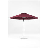 11 Ft Octagonal Frankford Patio Umbrella- Pulley Lift- Polished Silver Anodized Frame