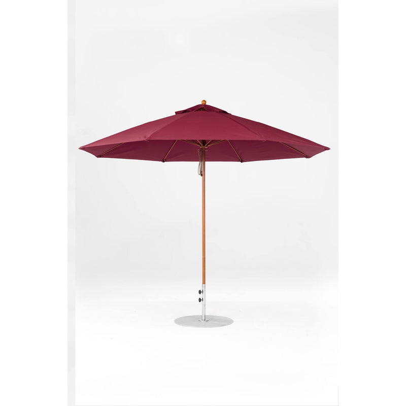 11 Ft Octagonal Frankford Patio Umbrella- Pulley Lift- Wood Grain Frame