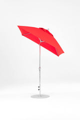 6.5 Ft Frankford Square Patio Umbrella- Crank Auto-Tilt- Polished Silver Anodized Frame