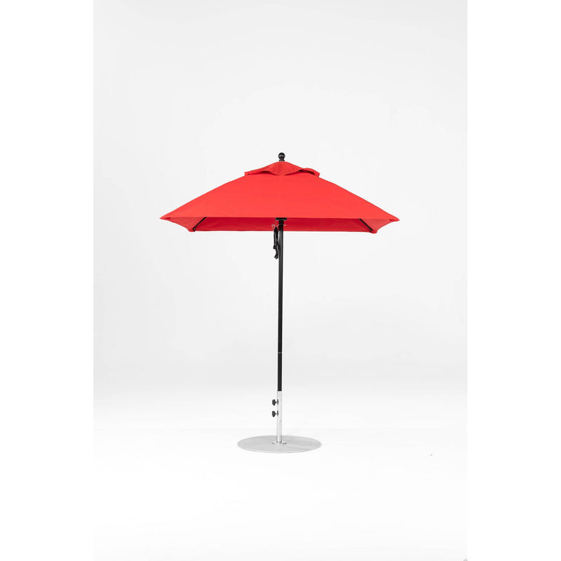6.5 Ft Square Frankford Patio Umbrella- Pulley Lift- Matte Black Frame