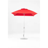 7.5 Ft Square Frankford Patio Umbrella- Crank Lift- Polished Silver Anodized Frame