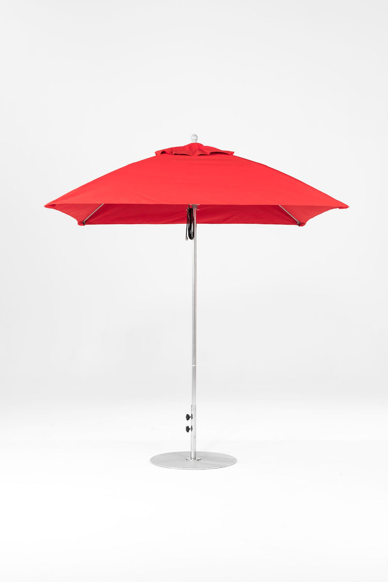 7.5 Ft Square Frankford Patio Umbrella- Pulley Lift- Matte Silver Frame