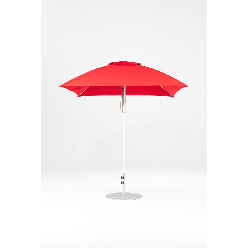 7.5 Ft Square Frankford Patio Umbrella- Pulley Lift- Matte White Frame