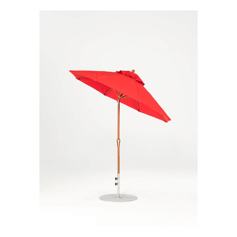 7.5 Ft Octagonal Frankford Patio Umbrella- Crank Auto-Tilt- Wood Grain Frame