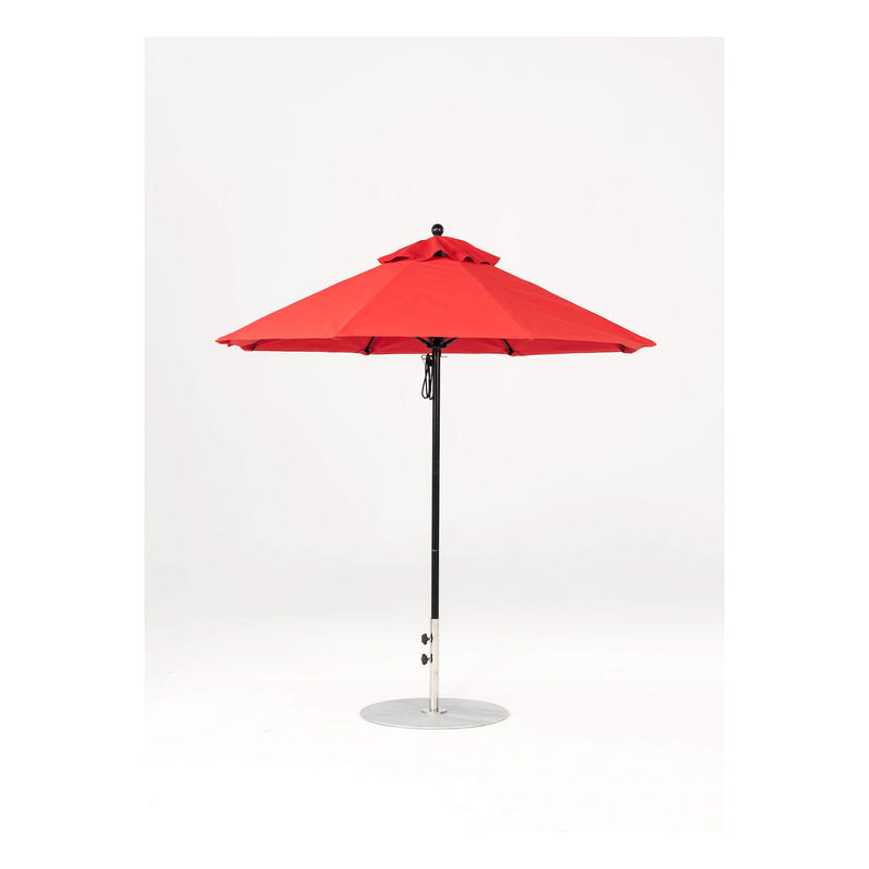 7.5 Ft Octagonal Frankford Patio Umbrella- Pulley Lift- Matte Black Frame