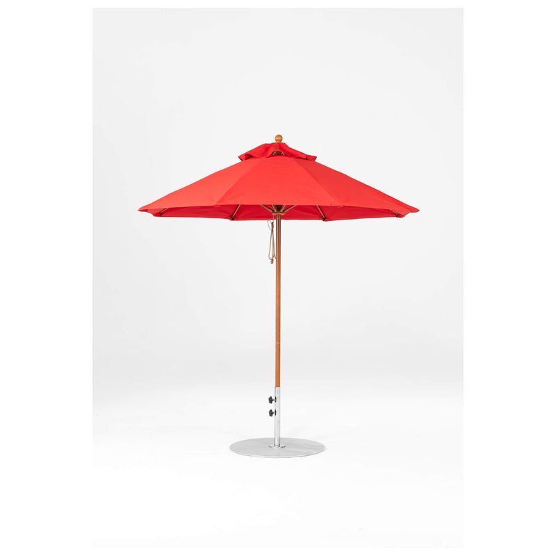 7.5 Ft Octagonal Frankford Patio Umbrella- Pulley Lift- Wood Grain Frame