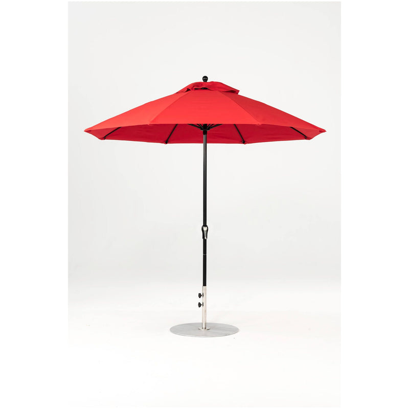 9 Ft Octagonal Frankford Patio Umbrella- Crank Lift- Matte Black Frame