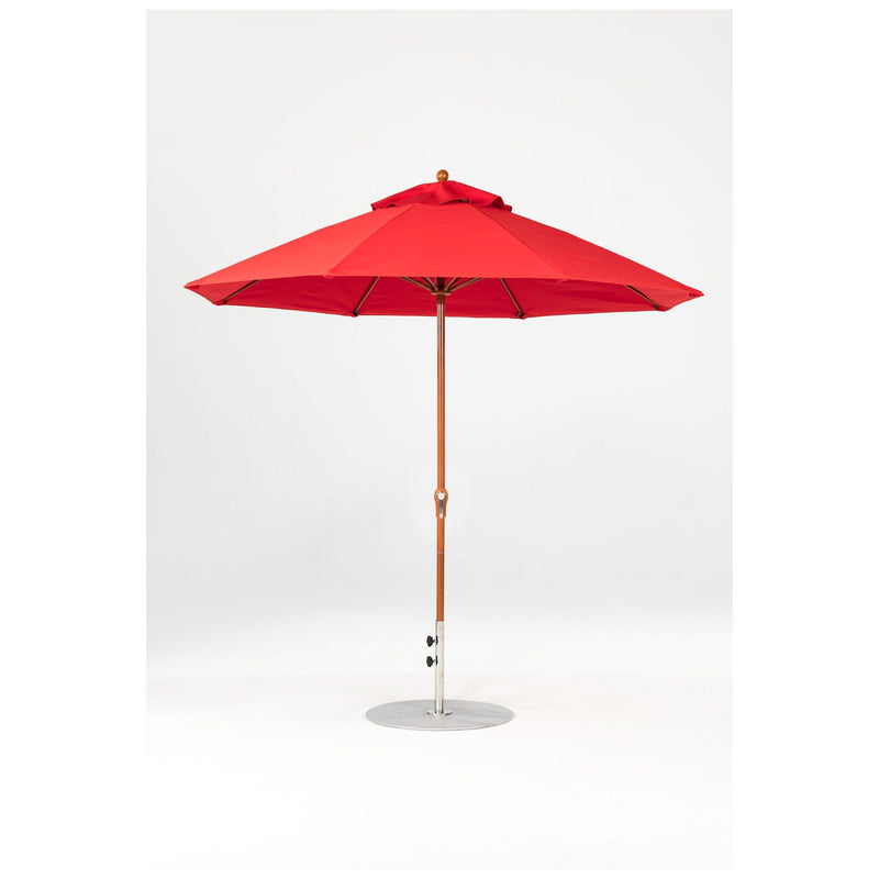 9 Ft Octagonal Frankford Patio Umbrella- Crank Lift- Wood Grain Frame