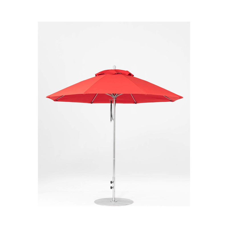 9 Ft Octagonal Frankford Patio Umbrella- Pulley Lift- Matte Silver Frame