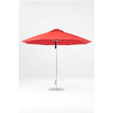 11 Ft Octagonal Frankford Patio Umbrella- Pulley Lift- Polished Silver Anodized Frame
