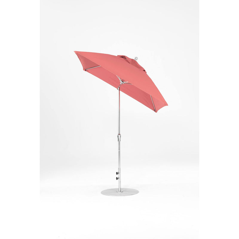 6.5 Ft Frankford Square Patio Umbrella- Crank Auto-Tilt- Matte Silver Frame