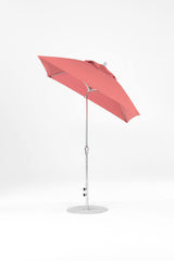 6.5 Ft Frankford Square Patio Umbrella- Crank Auto-Tilt- Polished Silver Anodized Frame