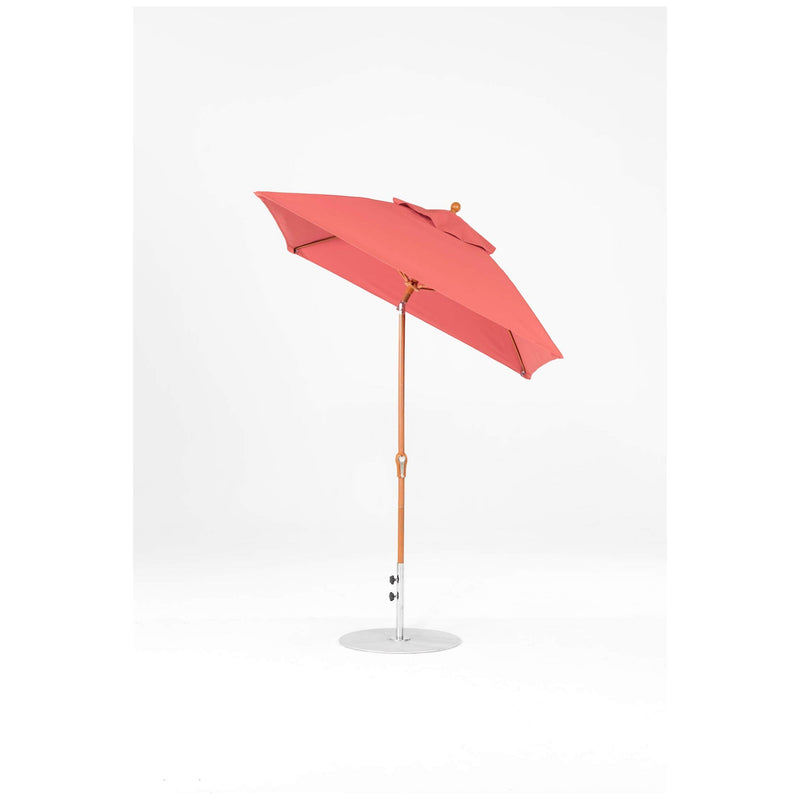 6.5 Ft Frankford Square Patio Umbrella- Crank Auto-Tilt- Wood Grain Frame