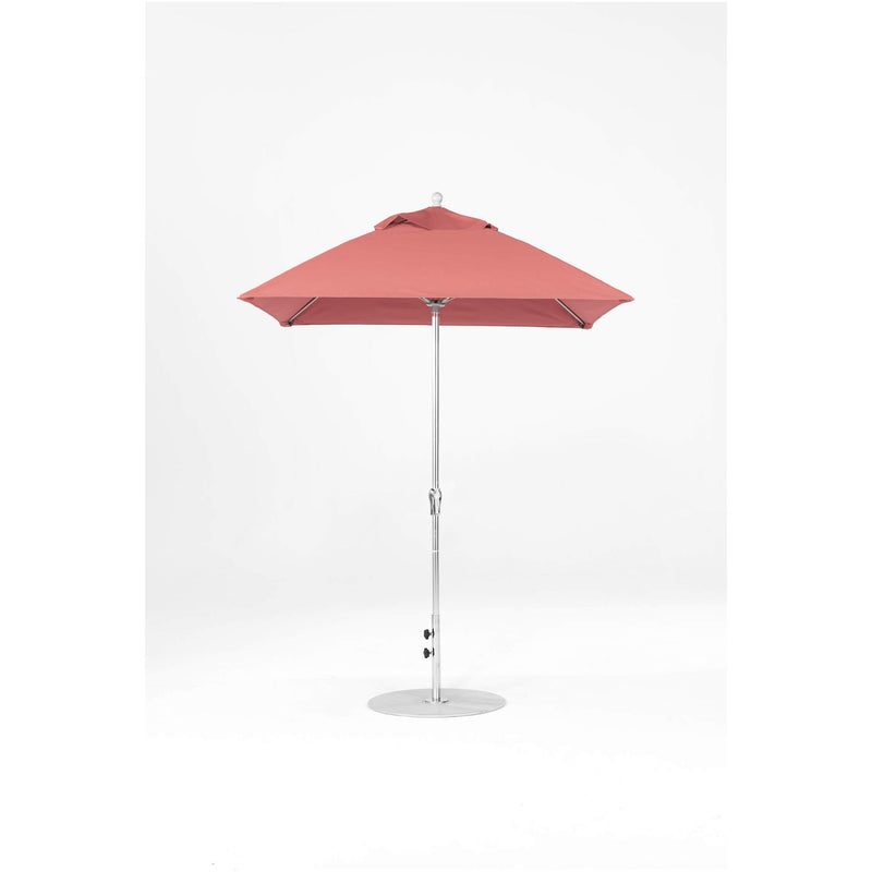 6.5 Ft Square Frankford Outdoor Patio Umbrella- Crank Lift- Matte Silver Frame