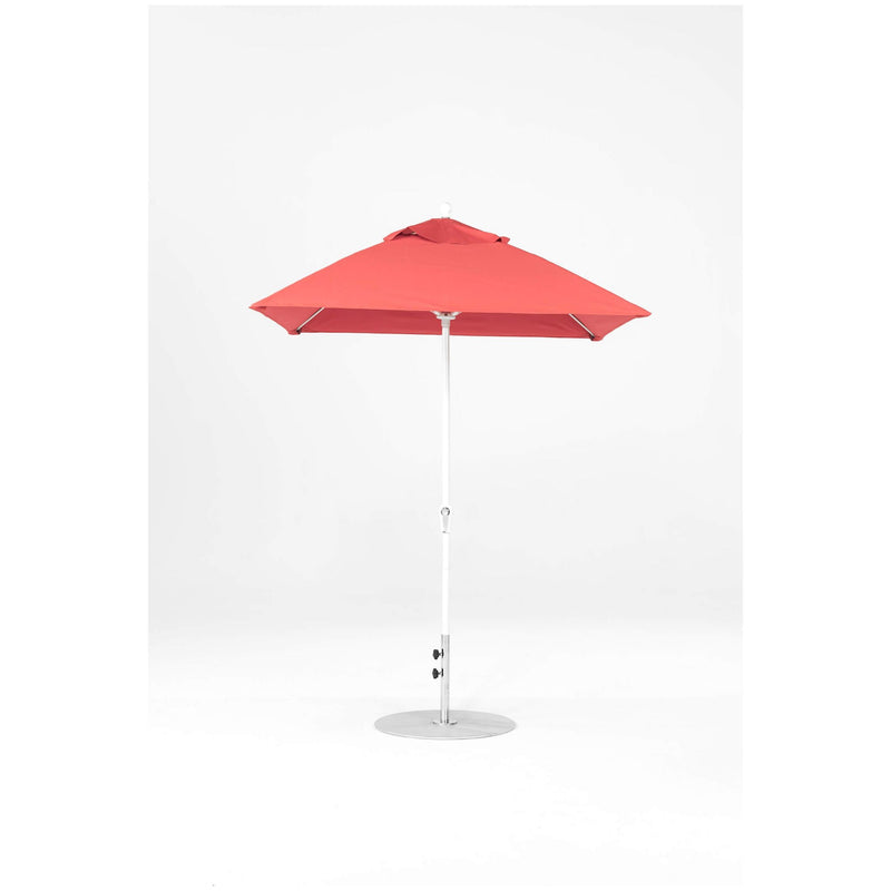 6.5 Ft Square Frankford Patio Umbrella- Crank Lift- Matte White Frame