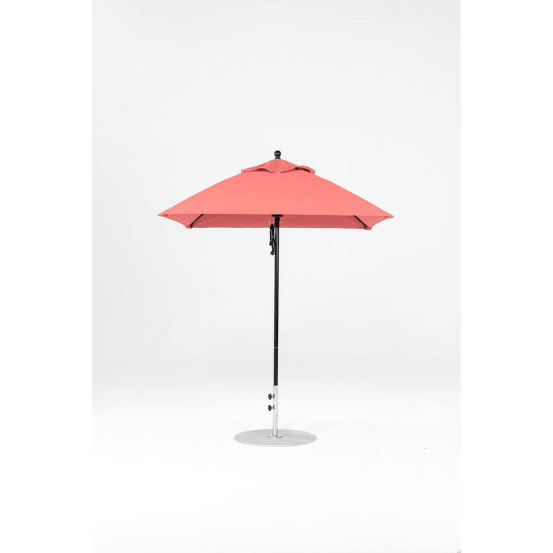 6.5 Ft Square Frankford Patio Umbrella- Pulley Lift- Matte Black Frame