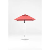 6.5 Ft Square Frankford Patio Umbrella- Pulley Lift- Polished Silver Anodized Frame