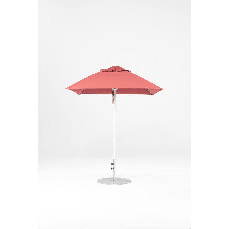 6.5 Ft Square Frankford Patio Umbrella- Pulley Lift- Matte White Frame