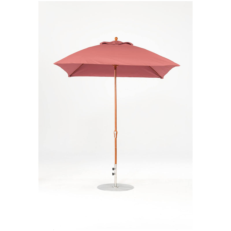 7.5 Ft Square Frankford Patio Umbrella- Crank Lift- Wood Grain Frame