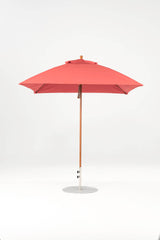 7.5 Ft Square Frankford Patio Umbrella- Pulley Lift- Wood Grain Frame