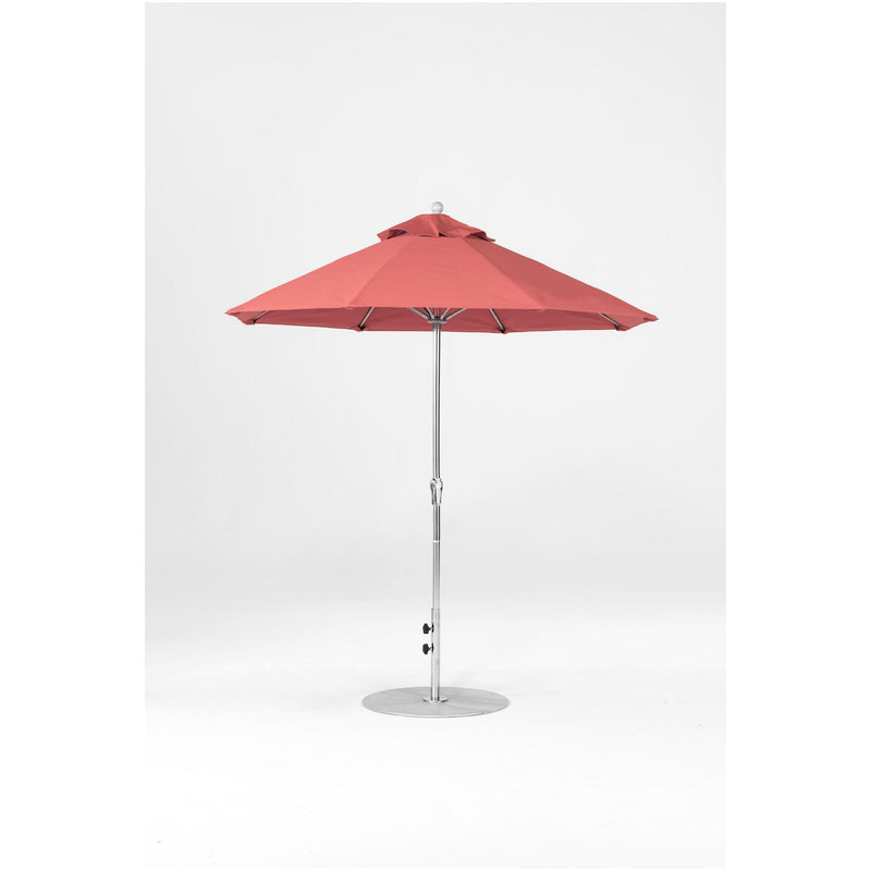 7.5 Ft Octagonal Frankford Patio Umbrella- Crank Lift- Matte Silver Frame