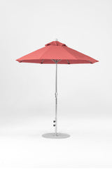 7.5 Ft Octagonal Frankford Patio Umbrella- Crank Lift- Polished Silver Anodized Frame