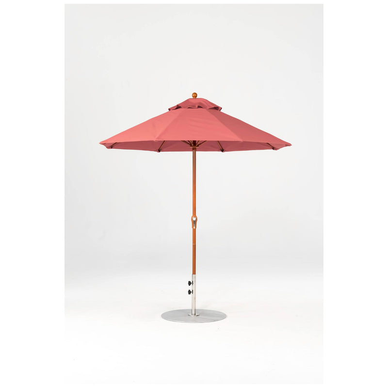 7.5 Ft Octagonal Frankford Patio Umbrella- Crank Lift- Wood Grain Frame