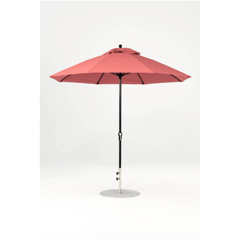 9 Ft Octagonal Frankford Patio Umbrella- Crank Lift- Matte Black Frame